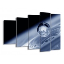 Glas schilderij Druppel | Grijs, Zwart, Wit | 150x100cm 5Luik