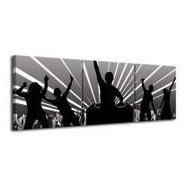 Canvas schilderij Muziek | Grijs, Zwart, Wit | 120x40cm 3Luik