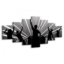 Glas schilderij Muziek | Grijs, Zwart, Wit | 210x100cm 7Luik