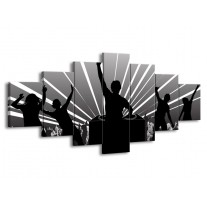Canvas schilderij Muziek | Grijs, Zwart, Wit | 210x100cm 7Luik