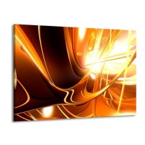 Glas schilderij Abstract | Wit, Bruin, Oranje | 100x70cm 1Luik