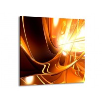 Glas schilderij Abstract | Wit, Bruin, Oranje | 50x50cm 1Luik