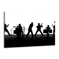 Canvas schilderij Muziek | Zwart, Wit, Grijs | 140x90cm 1Luik