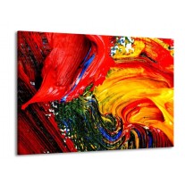 Glas schilderij Verf | Rood, Geel, Groen | 100x70cm 1Luik