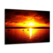 Glas schilderij Zonsondergang | Geel, Rood | 100x70cm 1Luik