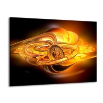 Glas schilderij Abstract | Geel, Oranje, Bruin | 100x70cm 1Luik