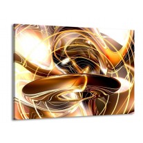 Glas schilderij Abstract | Goud, Geel, Bruin | 100x70cm 1Luik
