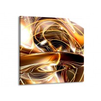 Glas schilderij Abstract | Goud, Geel, Bruin | 50x50cm 1Luik