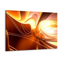 Glas schilderij Abstract | Wit, Geel, Oranje | 100x70cm 1Luik