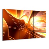 Glas schilderij Abstract | Wit, Geel, Oranje | 165x100cm 3Luik