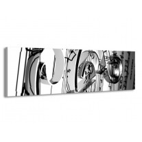 Glas schilderij Muziek | Wit, Grijs, Zwart | 170x50cm 3Luik