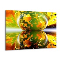 Glas schilderij Spiegel | Groen, Geel, Oranje | 100x70cm 1Luik