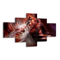 Glas schilderij Abstract | Rood, Wit | 125x70cm 5Luik