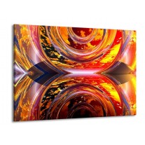 Glas schilderij Abstract | Rood, Geel, Grijs | 100x70cm 1Luik