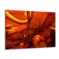 Glas schilderij Abstract | Geel, Rood, Goud | 100x70cm 1Luik