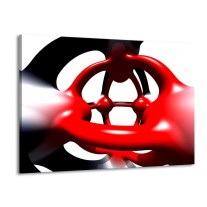 Glas schilderij Abstract | Rood, Wit, Zwart | 100x70cm 1Luik