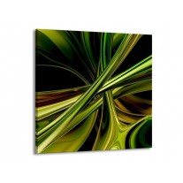 Canvas schilderij Abstract | Groen, Zwart, Geel | 50x50cm 1Luik