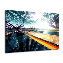 Canvas schilderij Abstract | Geel, Blauw, Zwart | 70x50cm 1Luik