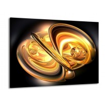 Glas schilderij Abstract | Goud, Geel, Zwart | 100x70cm 1Luik
