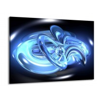Glas schilderij Abstract | Blauw, Wit, Zwart | 100x70cm 1Luik