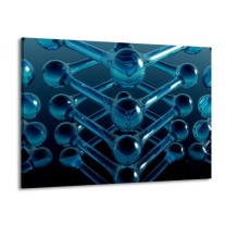 Glas schilderij Abstract | Blauw, Zwart, Wit | 100x70cm 1Luik