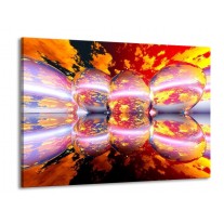 Glas schilderij Abstract | Geel, Wit, Rood | 100x70cm 1Luik