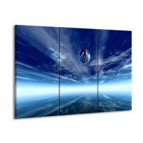 Glas schilderij Abstract | Blauw, Wit | 90x60cm 3Luik