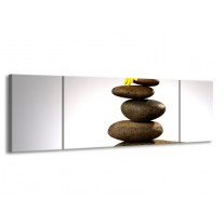 Glas schilderij Stenen | Geel, Grijs, Wit | 170x50cm 3Luik