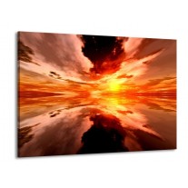 Glas schilderij Abstract | Rood, Geel, Oranje | 100x70cm 1Luik
