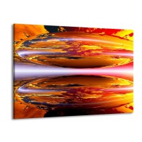 Glas schilderij Abstract | Geel, Oranje, Rood | 100x70cm 1Luik