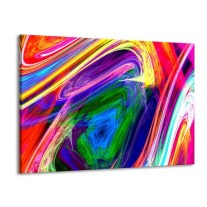 Glas schilderij Abstract | Groen, Paars, Geel | 100x70cm 1Luik