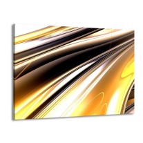Glas schilderij Abstract | Geel, Zilver, Zwart | 100x70cm 1Luik