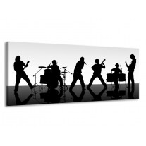 Canvas schilderij Muziek | Zwart, Grijs, Wit | 145x58cm 1Luik