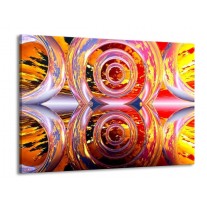 Glas schilderij Cirkel | Geel, Rood, Grijs | 100x70cm 1Luik