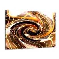 Glas schilderij Abstract | Geel, Bruin, Zwart | 100x70cm 1Luik
