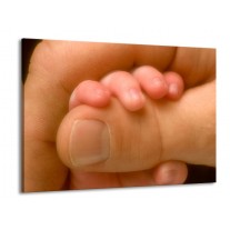 Glas schilderij Baby | Crème, Wit, Geel | 100x70cm 1Luik