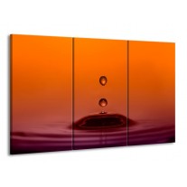 Glas schilderij Druppels | Bruin, Oranje, Zwart | 165x100cm 3Luik