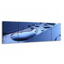 Glas schilderij Druppels | Blauw, Wit | 170x50cm 3Luik