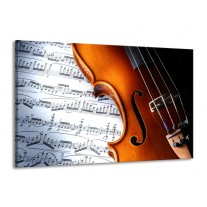 Canvas schilderij Muziek | Wit, Bruin, Zwart | 140x90cm 1Luik