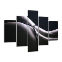 Glas schilderij Billen | Grijs, Wit, Zwart | 100x70cm 5Luik