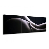 Canvas schilderij Billen | Grijs, Wit, Zwart | 120x40cm 3Luik