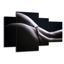 Glas schilderij Billen | Grijs, Wit, Zwart | 120x75cm 4Luik