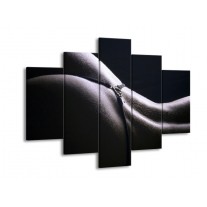 Canvas schilderij Billen | Grijs, Wit, Zwart | 150x105cm 5Luik