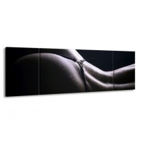 Glas schilderij Billen | Grijs, Wit, Zwart | 170x50cm 3Luik