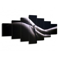 Canvas schilderij Billen | Grijs, Wit, Zwart | 210x100cm 7Luik