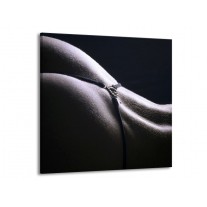 Canvas schilderij Billen | Grijs, Wit, Zwart | 70x70cm 1Luik