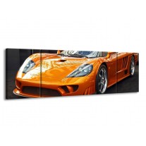 Canvas schilderij Auto | Oranje, Grijs, Wit | 170x50cm 3Luik