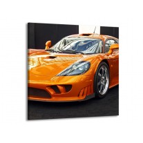 Canvas schilderij Auto | Oranje, Grijs, Wit | 70x70cm 1Luik