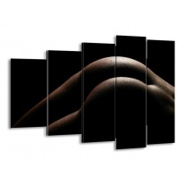 Canvas schilderij Billen | Zwart, Wit, Bruin | 150x100cm 5Luik