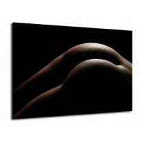 Canvas schilderij Billen | Zwart, Wit, Bruin | 70x50cm 1Luik